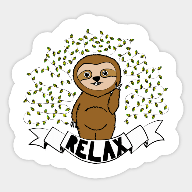 Relax like a sloth Sticker by elinesena